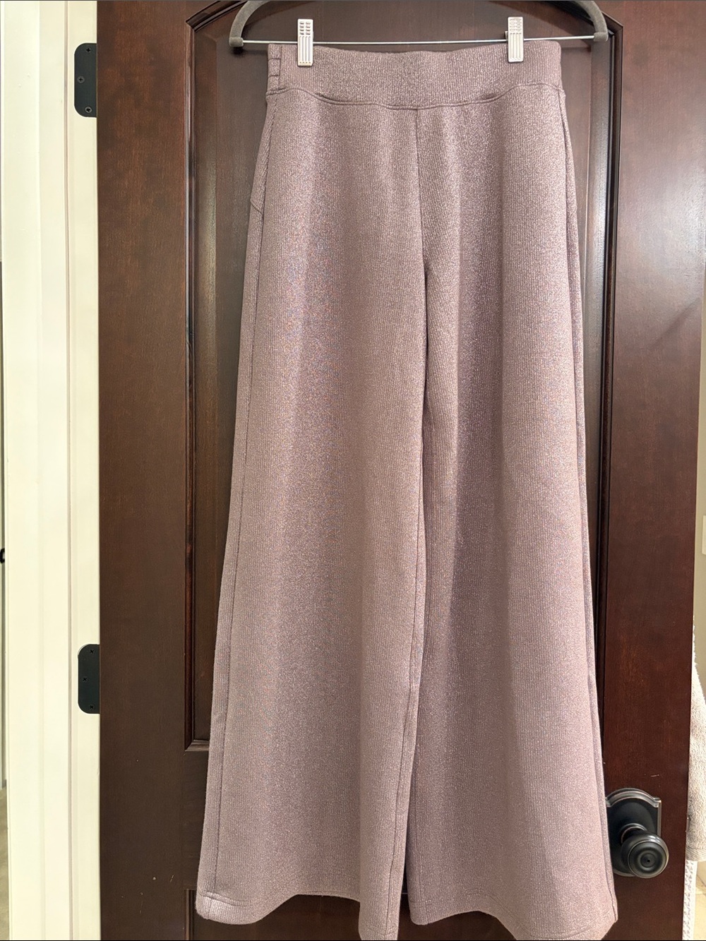 SPANX Air Essentials Wide-Leg Pants in Brown Metallic